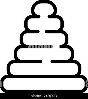 Minimalistic black and white simplified pyramid structure icon with linear geometric design and scalable vector graphic illustration for corporate branding and organization hierarchy in a modern and a Stock Vector