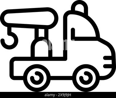 Simplified line drawing of a tow truck, perfect for icons, symbols, or decals Stock Vector