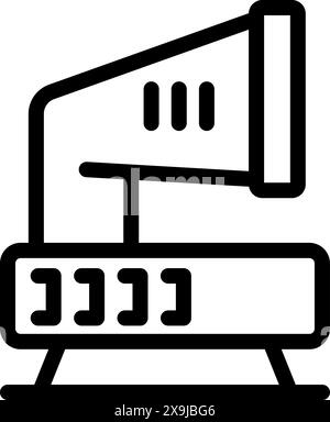 Simplified black megaphone icon with sound waves, ideal for communication themes Stock Vector