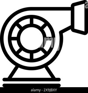 Vintage film projector icon in minimalistic flat design isolated on white background vector symbol illustration for classic movie cinema and nostalgia screening equipment in black and white line art Stock Vector
