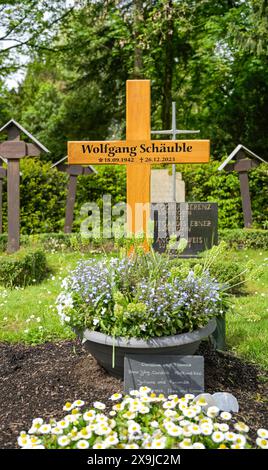 Grab von Wolfgang Schäuble, Waldbachfriedhof, Offenburg, Baden-Württemberg, Deutschland Stock Photo