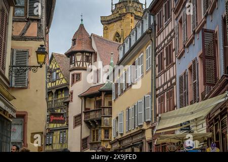 Altbauten, Maison Pfister, Rue des Marchands, Altstadt, Colmar, Elsass, Frankreich Stock Photo