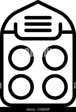 Simple line art vector icon of a manual pencil sharpener, perfect for educational materials Stock Vector