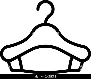 Simple line art illustration of a clothes hanger, suitable for icon and design illustration uses Stock Vector