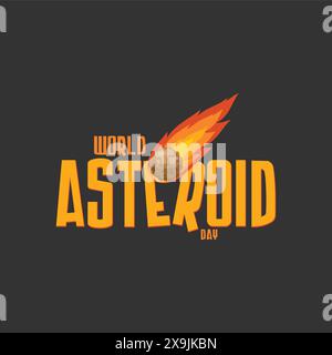 Asteroid vector illustration for Meteor Day on June 30th. Comet color ...