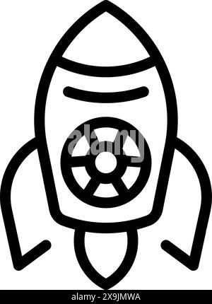 Minimalistic line art of a rocket suitable for logos and designs Stock Vector