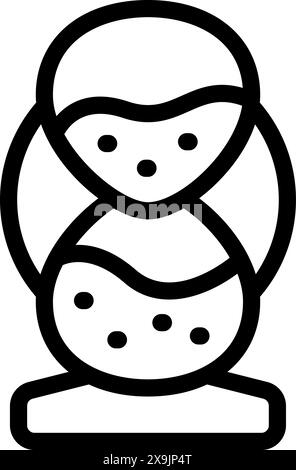Simplified graphic of a penguin in black and white, ideal for logos, icons, or children's designs Stock Vector
