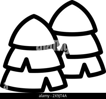 Black and white line art of two beehives, suitable for educational and creative use Stock Vector
