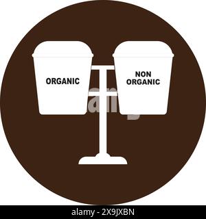 trash can icon, and its designation, simple vector design Stock Vector