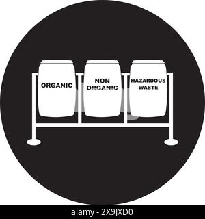 trash can icon, and its designation, simple vector design Stock Vector
