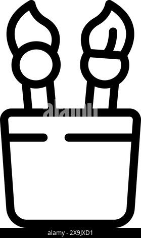 Black and white line art of two birthday candles, perfect for celebrationthemed designs Stock Vector