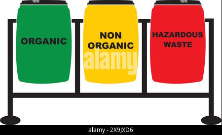 trash can icon, and its designation, simple vector design Stock Vector