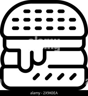 Simple and bold line drawing of a burger, suitable for menus and foodrelated designs Stock Vector