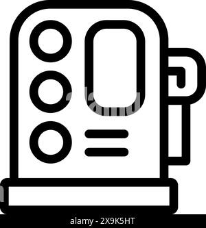 Digital illustration of a stylized camera in a simple line art format, suitable for icons or logos Stock Vector