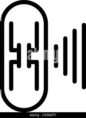 Simplified black vector icon symbolizing a microphone for podcasts or audio recording Stock Vector
