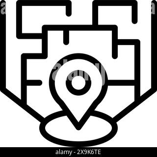 Wayfinding system linear modern icon set. Way finding outline sign ...