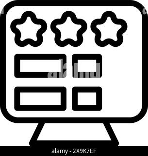 Digital vector iconography for displaying customer satisfaction review ratings and feedback on a web or app interface. Business critique and reputation scoring system using a digital vector scale Stock Vector