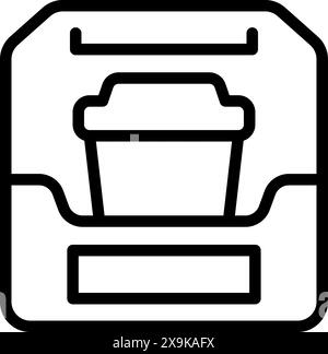 Simplistic line drawing of a trash bin icon, perfect for user interfaces Stock Vector