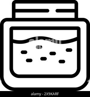 Black and white line art of a simple jar icon, suitable for various design uses Stock Vector