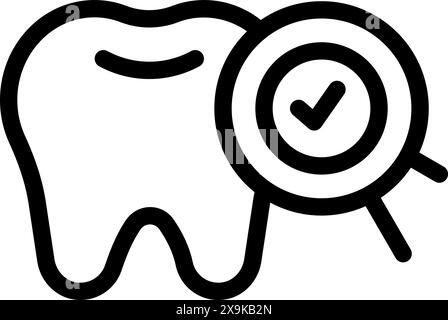 Vector of a dentist with magnifying glass checking tooth with decay ...
