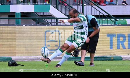 Treviso, Italy. 01st June, 2024. Images of the URC game between BENETTON RUGBY and Edinburgh Rugby at Monigo Stadium, Italy on June 1, 2024 during Benetton Rugby vs Edinburgh Rugby, United Rugby Championship match in Treviso, Italy, June 01 2024 Credit: Independent Photo Agency/Alamy Live News Stock Photo