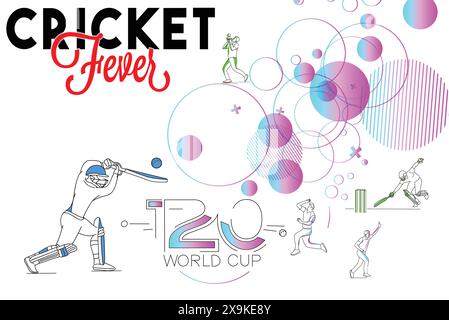 T20 world cup cricket-championship poster flyer template brochure decorated banner design background Stock Vector