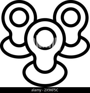 Vector graphic of a spinner toy in a simple black and white outline style Stock Vector