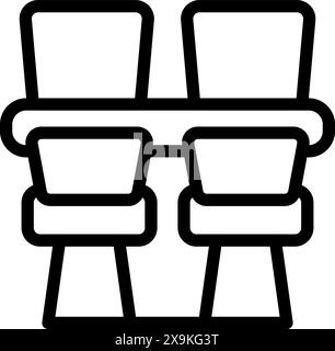 Spectator Seating Icon Vector Outline Illustration Stock Vector Image ...