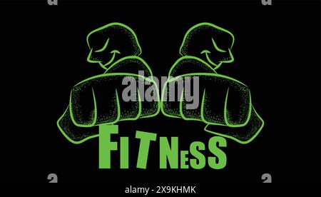 Illustration fist front view strong man ,bodybuilding ,fighting,combat,fitness Stock Vector