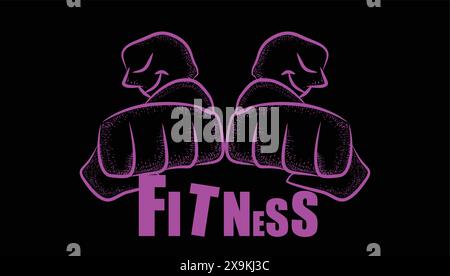 Illustration fist front view strong man ,bodybuilding ,fighting,combat,fitness Stock Vector
