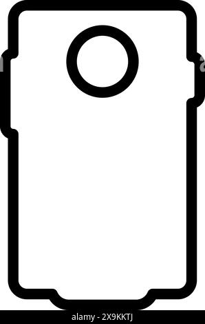 Minimalistic vector image of a smartphone case with a camera hole Stock Vector