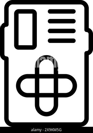 Medical prescription icon vector illustration with minimalist flat design on isolated white background Stock Vector