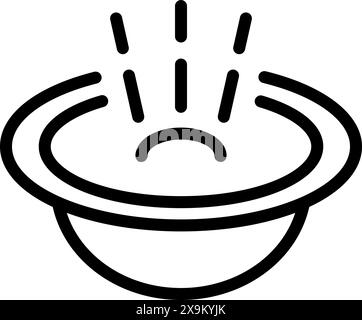 Black and white vector icon of a sensor alarm with signal lines indicating activation Stock Vector