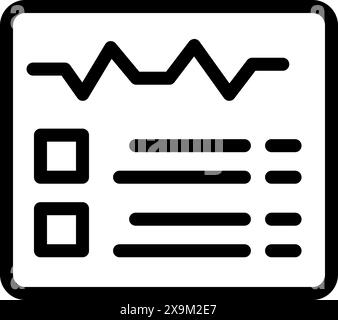 Simplistic icon representing a business report with charts and text layout Stock Vector