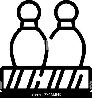 Simplistic line icon featuring a pair of bowling pins, ideal for sports or gamethemed designs Stock Vector