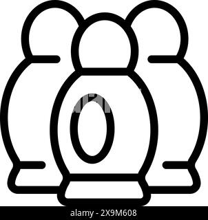 Simple outline vector drawing of bowling pins for sportthemed designs Stock Vector