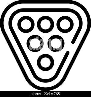Minimalistic vector illustration of a pizza slice in black and white line art style Stock Vector