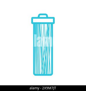 Pantry Spaghetti Storage Container glass jar icon. Isolated on white background. From blue icon set. Stock Vector