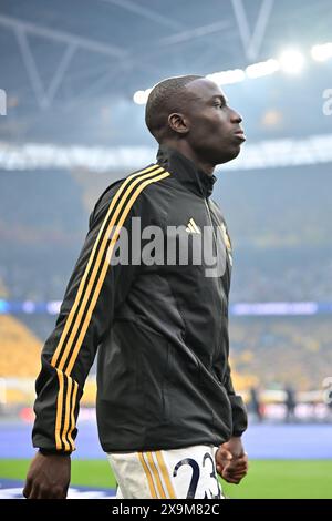 London, UK. 01st June, 2024. Ferland Mendy of Real Madrid enters the pitch for the 2024 UEFA Champions League final between Borussia Dortmund and Real Madrid at Wembley in London. (Photo Credit: Gonzales Photo/Alamy Live News Stock Photo