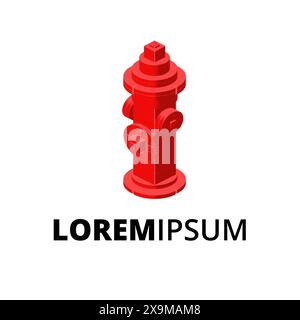 Logo with fire hydrant for print and design. Vector clipart. Stock Vector