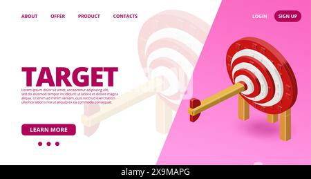 Web template with a target. Vector Stock Vector