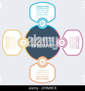 4 Options Infographic design 4 steps, objects, options or elements business information colored infographic template Stock Vector