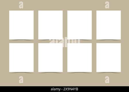 Black empty realistic Photo Frame Mockup on white background. Photography album template. Blank Image for memory on scrapbook Pro Vector Stock Vector