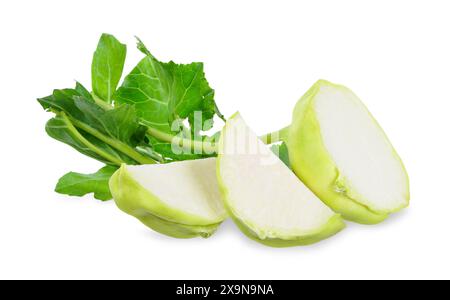 kohlabi isolated on white background. kohlabi clipping path Stock Photo