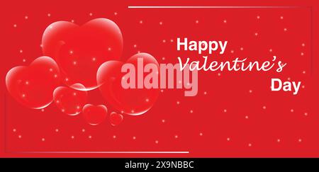 Happy Valentine's Day 2026 Banner Design, Valentine's Day Celebration Stock Vector