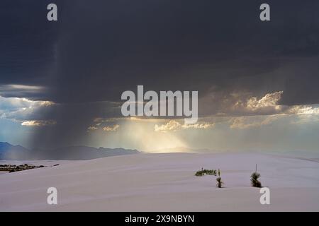 Storm Approaching, White Sands NP, New Mexico. Stock Photo