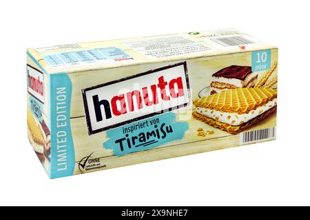 Hamburg, Germany -  May 30  2024:  10 Hanuta Tirami Su isolated on white background Stock Photo