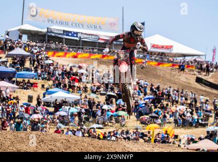 Sacramento, California, USA. June 01 2024 Sacramento, CA USA Jo Shimoda.Team Honda HRC(30)get air on jump 19 during the Pro Motocross Championship 250 heat # 1 at Hangtown Classic Sacramento, CA Thurman James/CSM Credit: Cal Sport Media/Alamy Live News Stock Photo