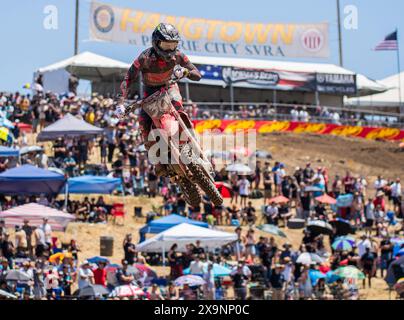 Sacramento, California, USA. June 01 2024 Sacramento, CA USA Jo Shimoda.Team Honda HRC(30)get air on jump 19 during the Pro Motocross Championship 250 heat # 1 at Hangtown Classic Sacramento, CA Thurman James/CSM Credit: Cal Sport Media/Alamy Live News Stock Photo