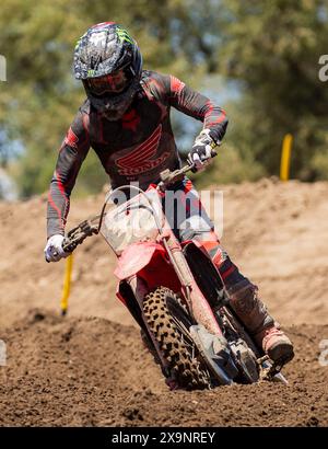 Sacramento, California, USA. June 01 2024 Sacramento, CA USA Jo Shimoda Team Honda HRC(30) coming into turn 16 during the Pro Motocross Championship 250 heat # 1 at Hangtown Classic Sacramento, CA Thurman James/CSM Credit: Cal Sport Media/Alamy Live News Stock Photo